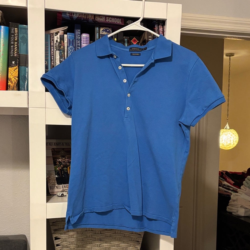 Ralph Lauren Blue Stretch Mesh Polo